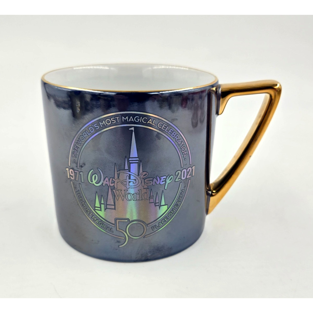 RARE - WALT DISNEY WORLD 50th Anniversary Iridescent Castle Park Coffee Mug